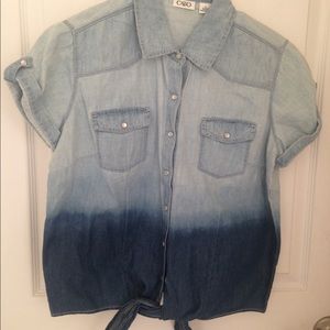 Cato Tie Denim Short Sleeve Shirt. Small